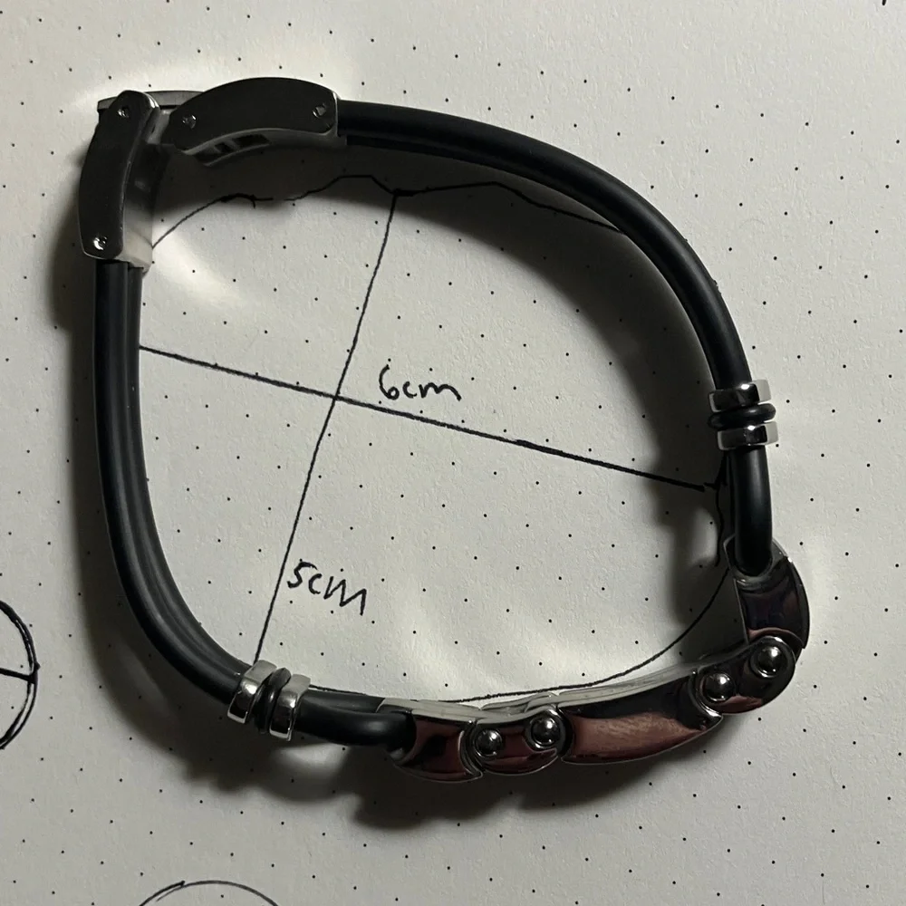 Sentido Gioielli Men's Italian Steel & Rubber Cable Bracelet